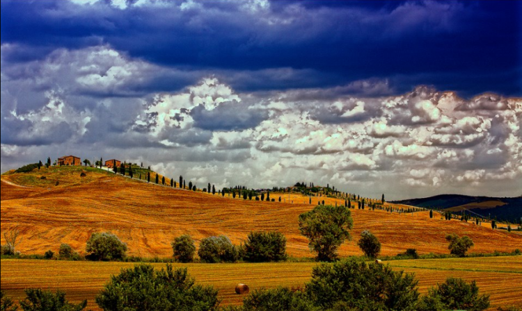 Pienza, nuvole